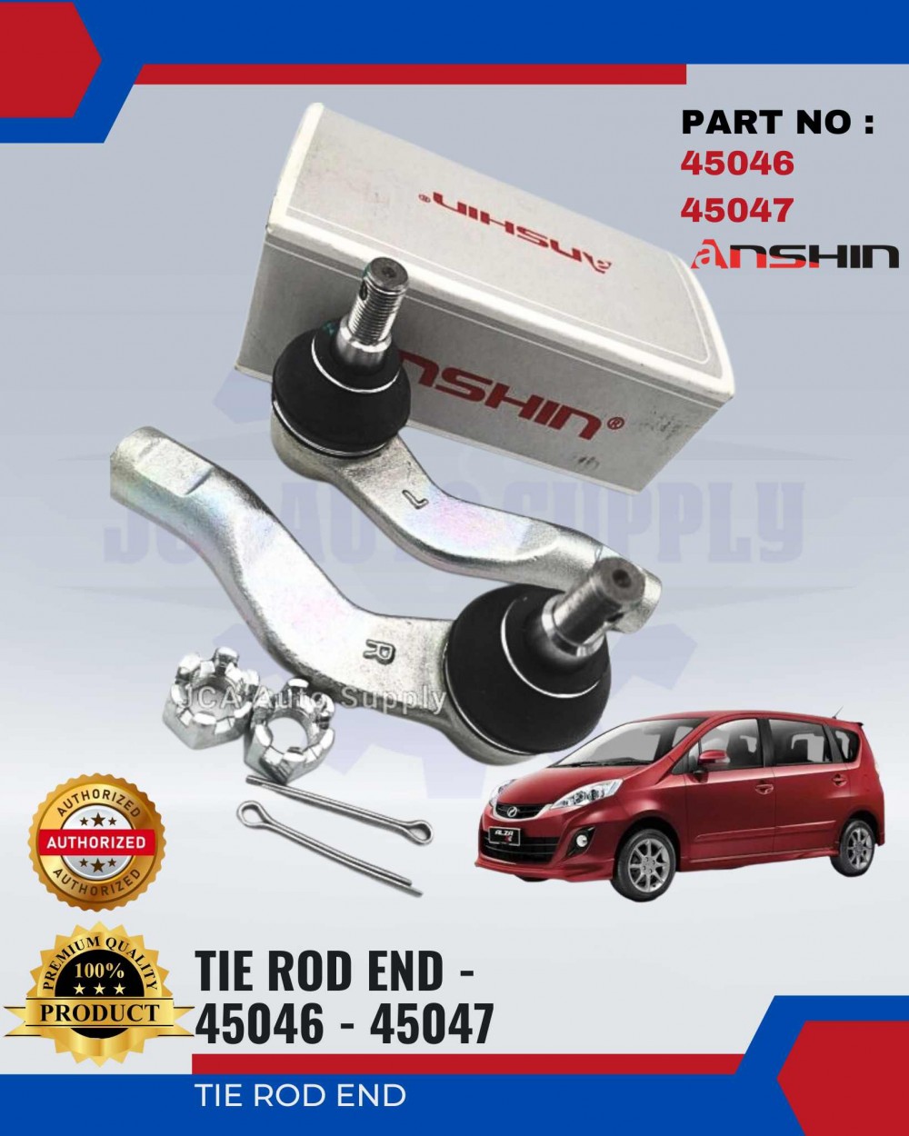 TIE ROD END PERODUA ALZA 45046 BZ100 45047 BZ100 JCA AUTO SUPPLY